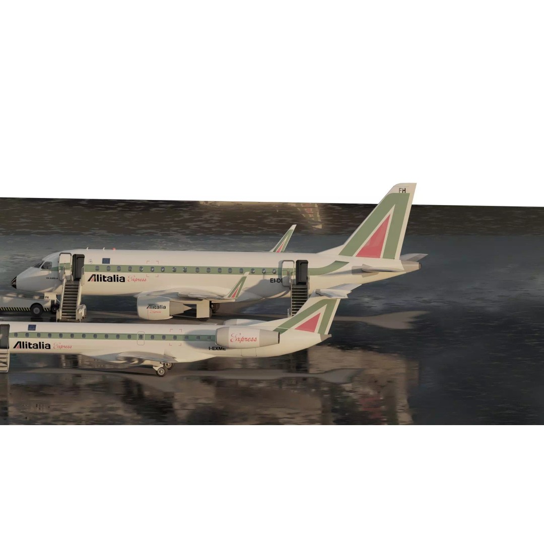 EMBRAER E170 A and E145 3D Model – Detailed Aircraft Asset, Lumion Ready - View 8
