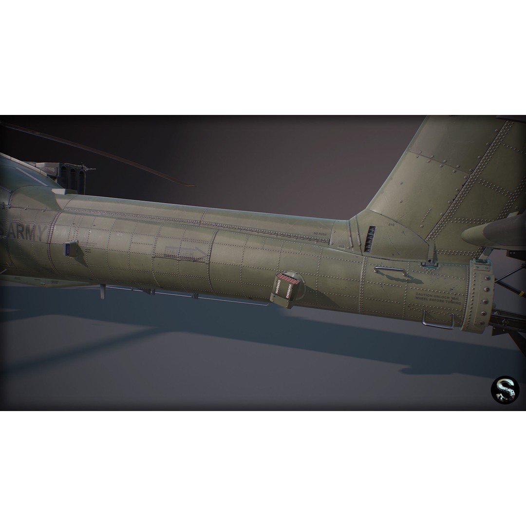 AH-64A Apache 3D Model – Low-Poly Game Asset, FBX, PBR Textures - View 10