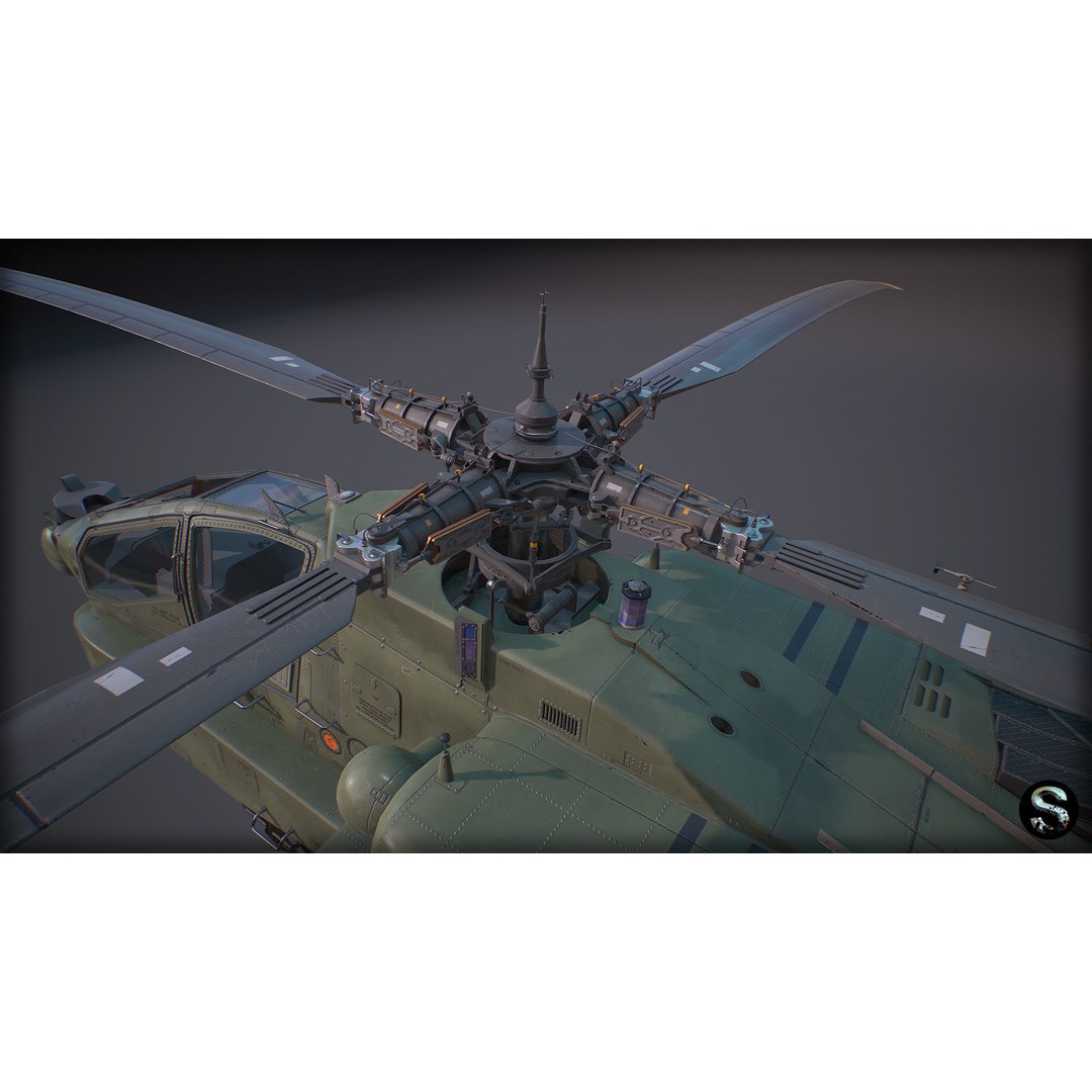 AH-64A Apache 3D Model – Low-Poly Game Asset, FBX, PBR Textures - View 11