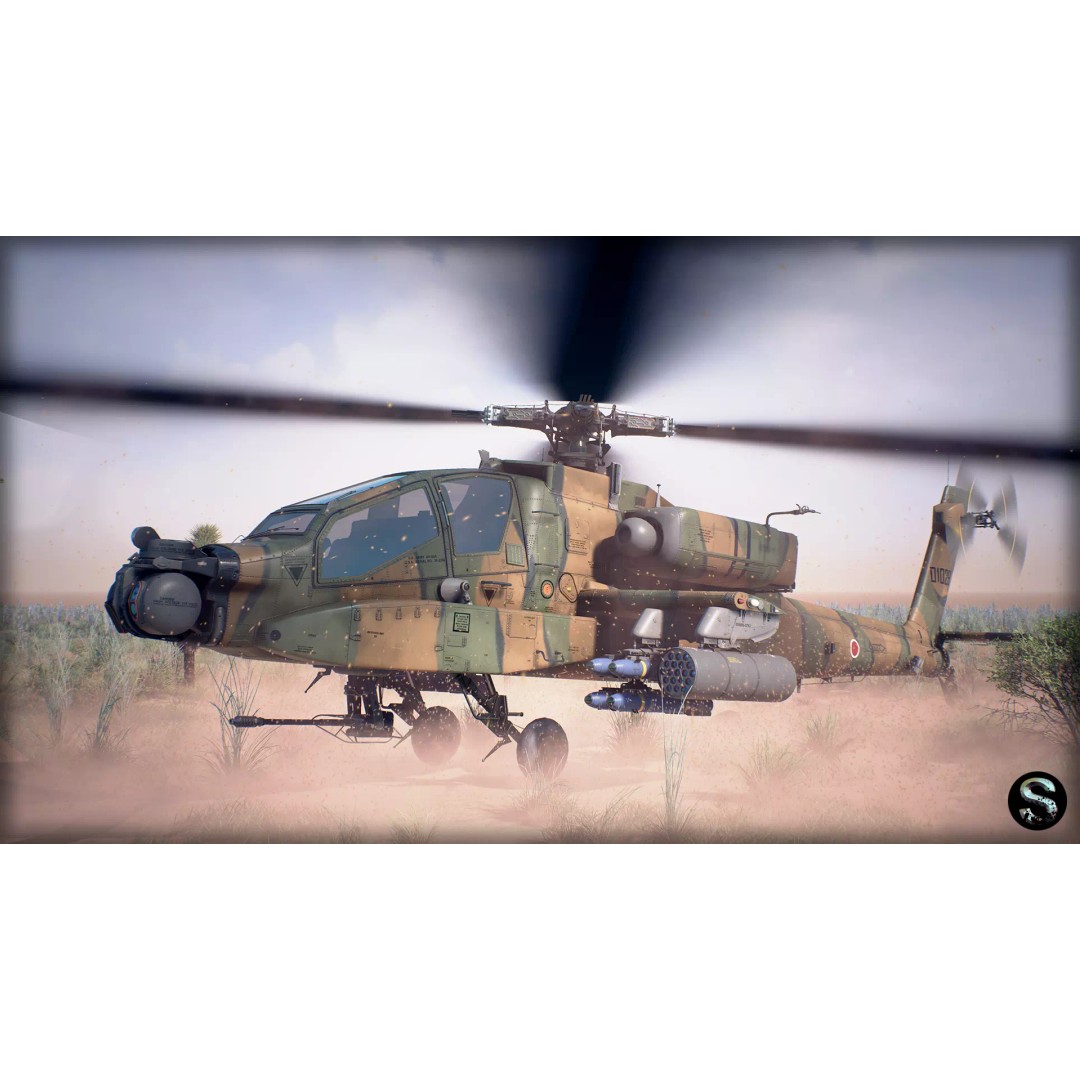 AH-64A Apache 3D Model – Low-Poly Game Asset, FBX, PBR Textures - View 2