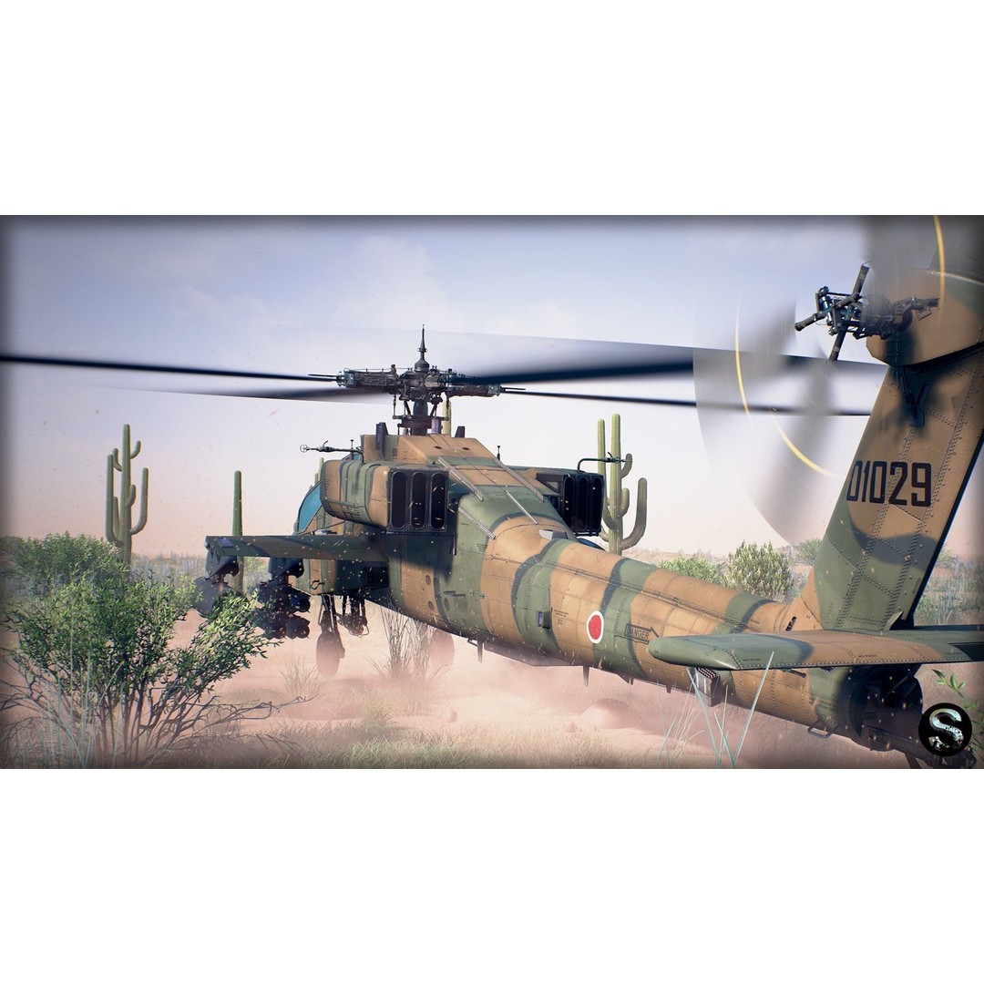 AH-64A Apache 3D Model – Low-Poly Game Asset, FBX, PBR Textures - View 3