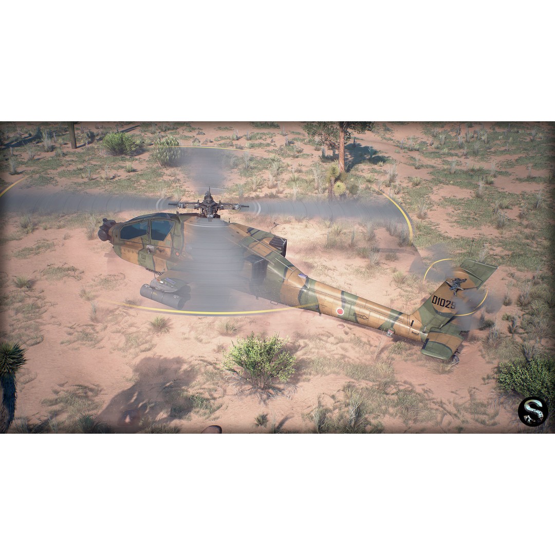 AH-64A Apache 3D Model – Low-Poly Game Asset, FBX, PBR Textures - View 4
