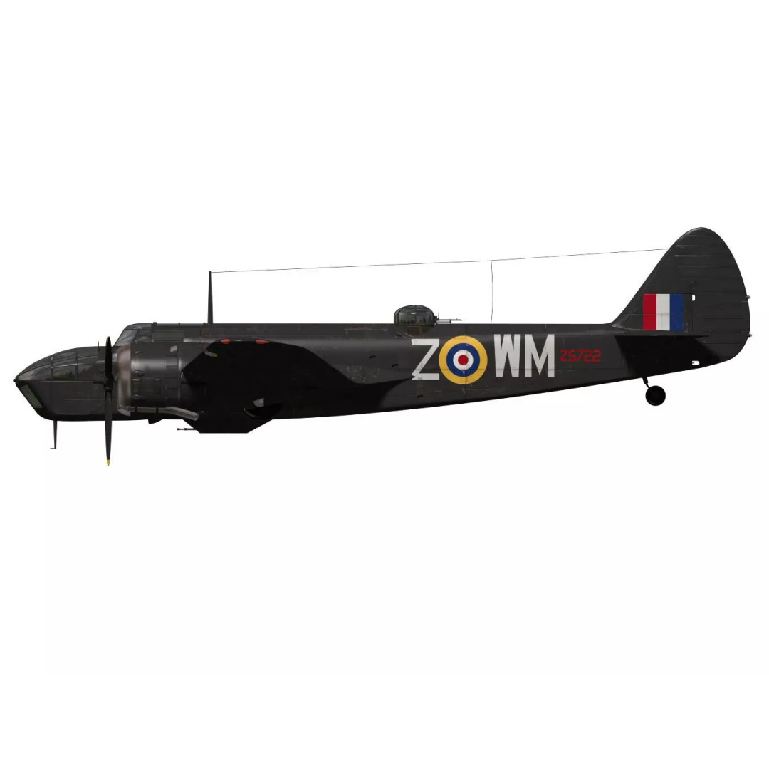 Bristol Blenheim MK-IV 3D Model – High Poly Aircraft, FBX