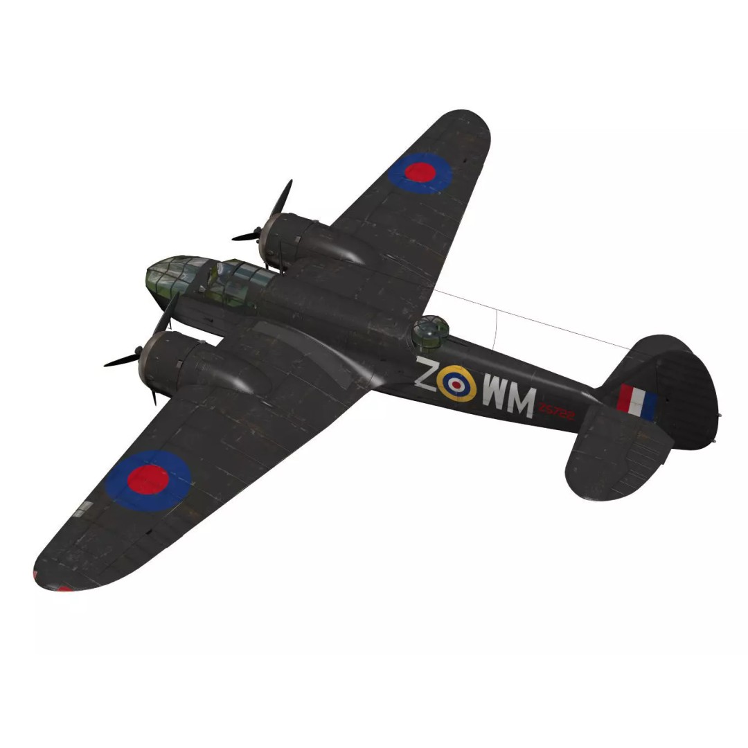Bristol Blenheim MK-IV 3D Model – High Poly Aircraft, FBX - View 10