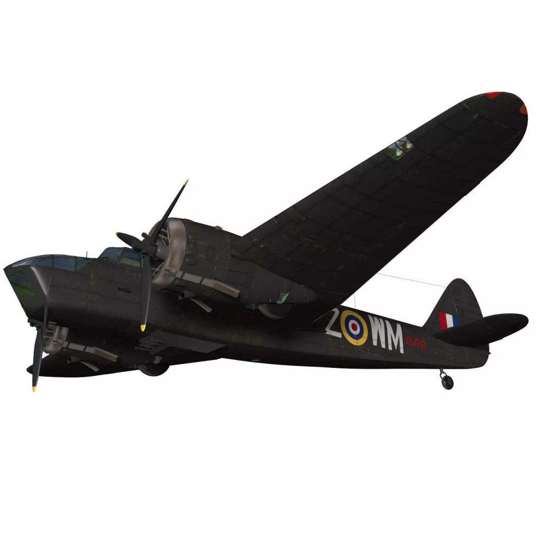 Bristol Blenheim MK-IV 3D Model – High Poly Aircraft, FBX - View 12