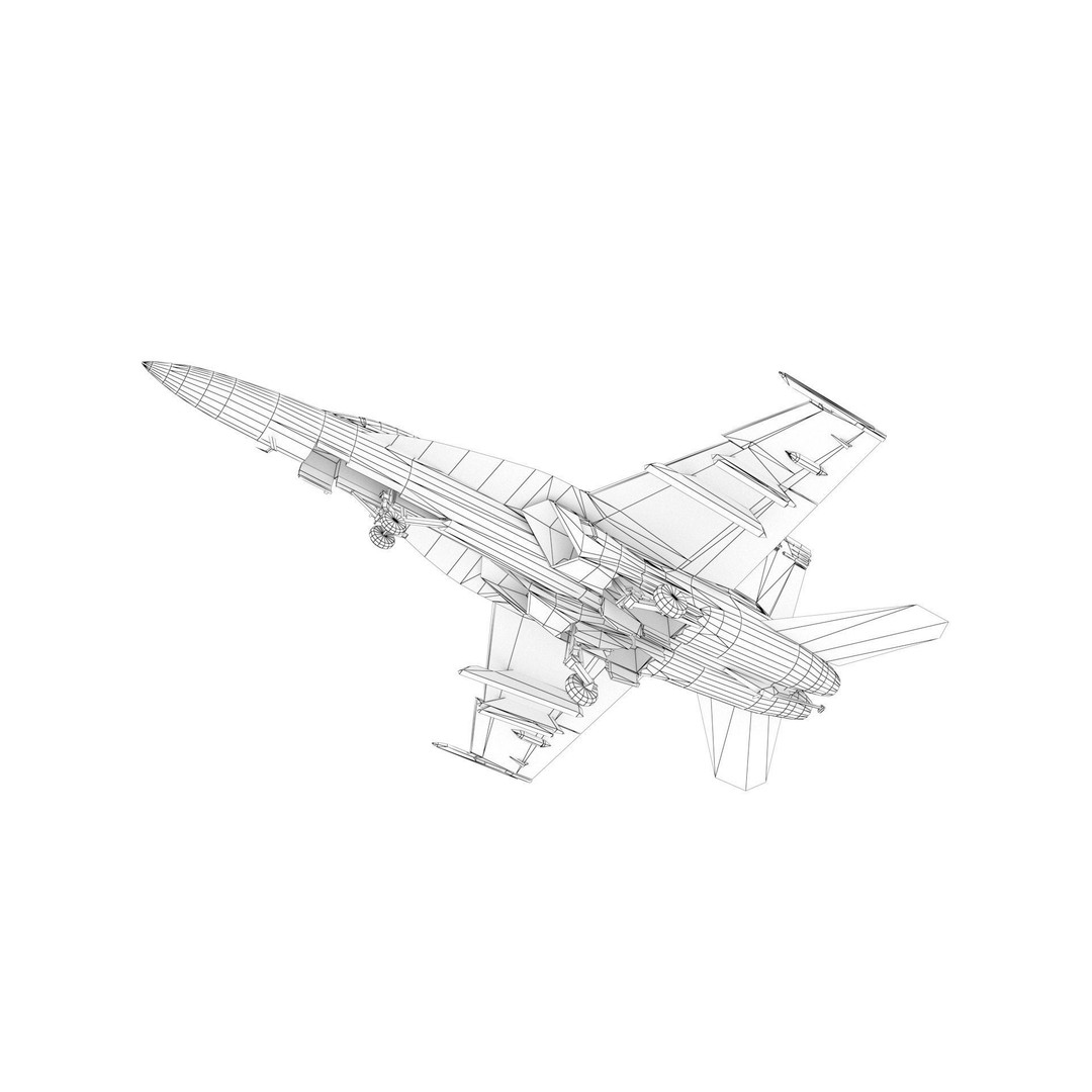 F-18F Super Hornet 3D Model – Low Poly Military Aircraft, FBX, OBJ