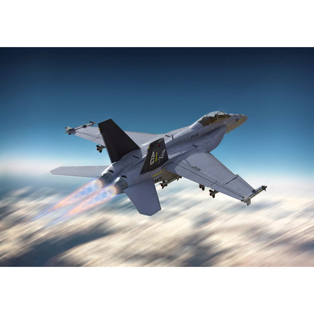 F-18F Super Hornet 3D Model – Low Poly Military Aircraft, FBX, OBJ - View 2
