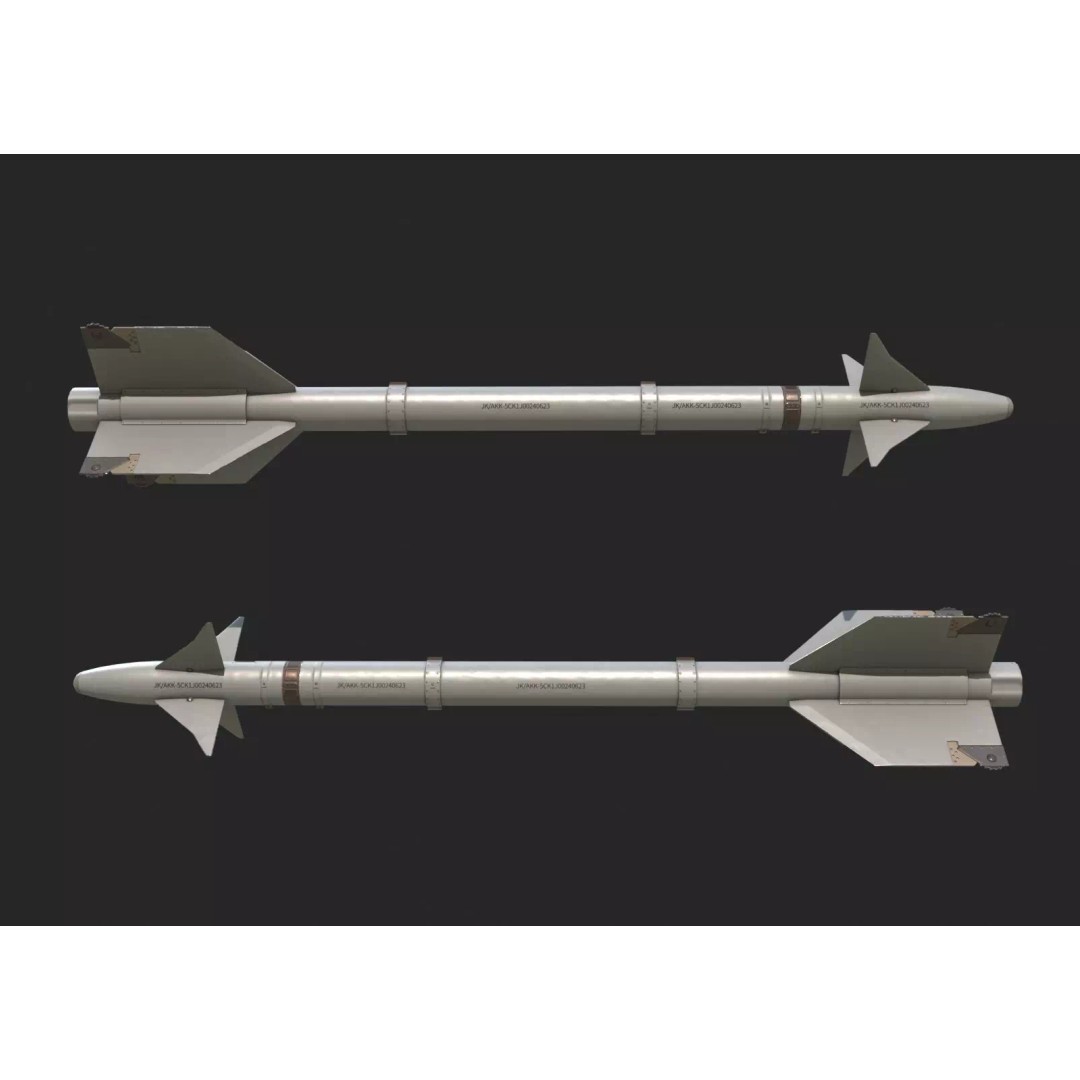 Chinese PL5 Infrared Guided Air-to-Air Missile 3D Model – Low Poly PBR Asset, FBX - View 2
