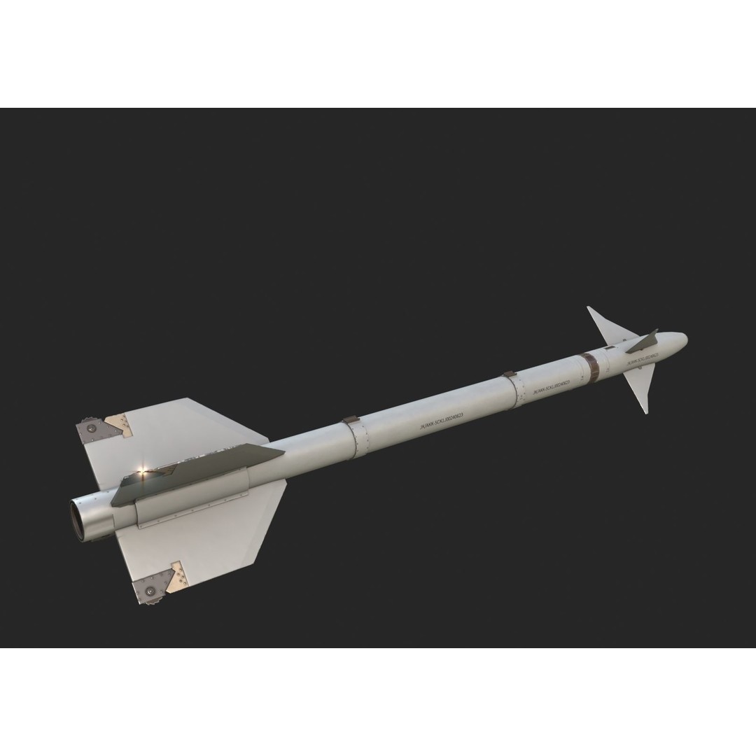 Chinese PL5 Infrared Guided Air-to-Air Missile 3D Model – Low Poly PBR Asset, FBX - View 3