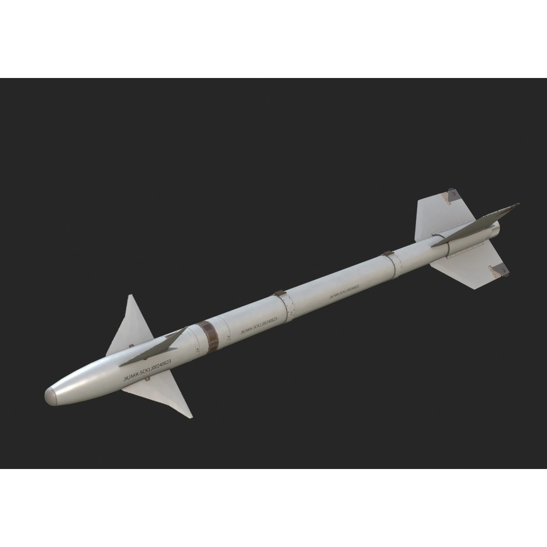 Chinese PL5 Infrared Guided Air-to-Air Missile 3D Model – Low Poly PBR Asset, FBX - View 4