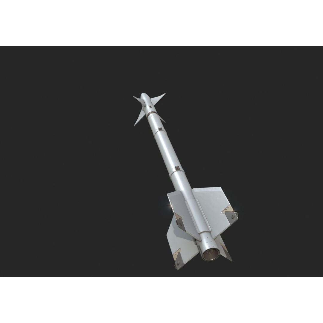 Chinese PL5 Infrared Guided Air-to-Air Missile 3D Model – Low Poly PBR Asset, FBX - View 8