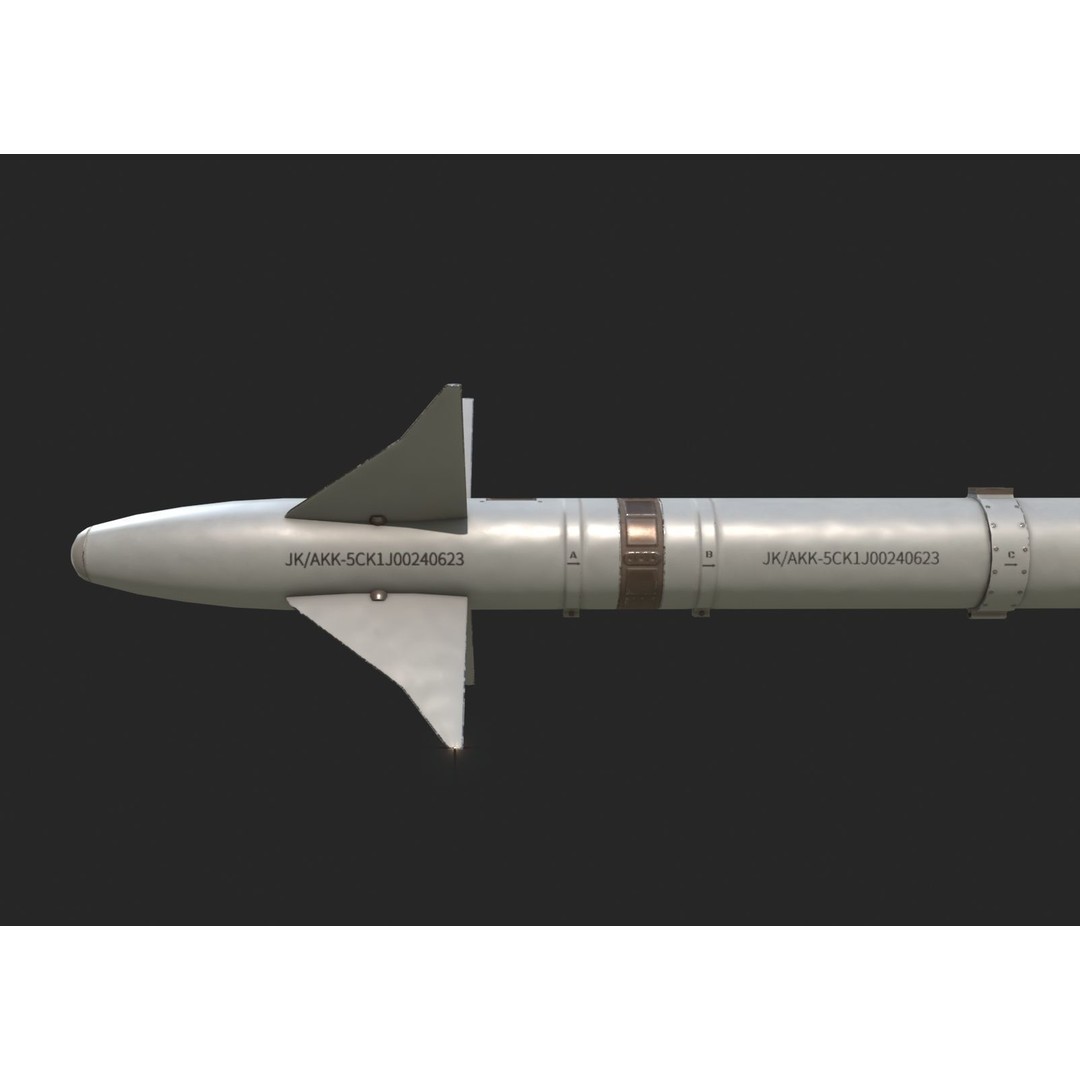 Chinese PL5 Infrared Guided Air-to-Air Missile 3D Model – Low Poly PBR Asset, FBX - View 9