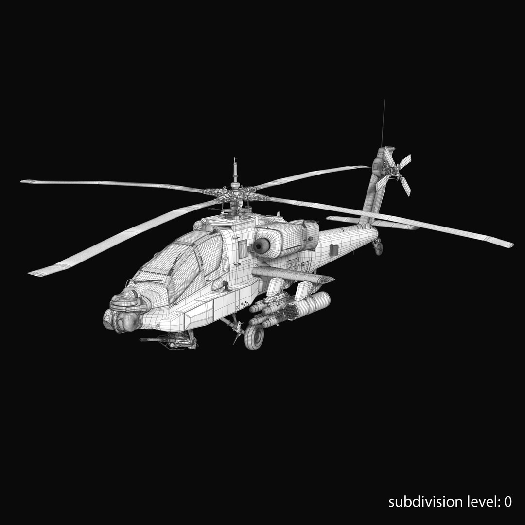 AH64A Apache Helicopter 3D Model – Low Poly Game Asset, FBX, PBR Textures - View 18