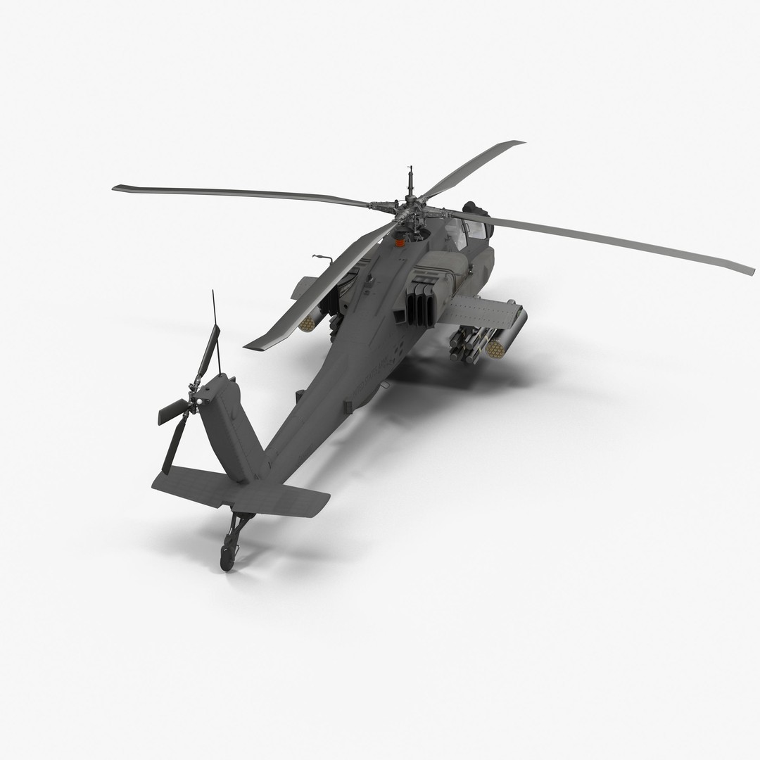 AH64A Apache Helicopter 3D Model – Low Poly Game Asset, FBX, PBR Textures - View 23