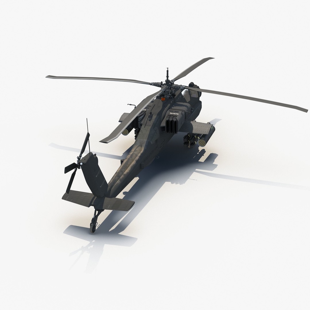 AH64A Apache Helicopter 3D Model – Low Poly Game Asset, FBX, PBR Textures - View 25