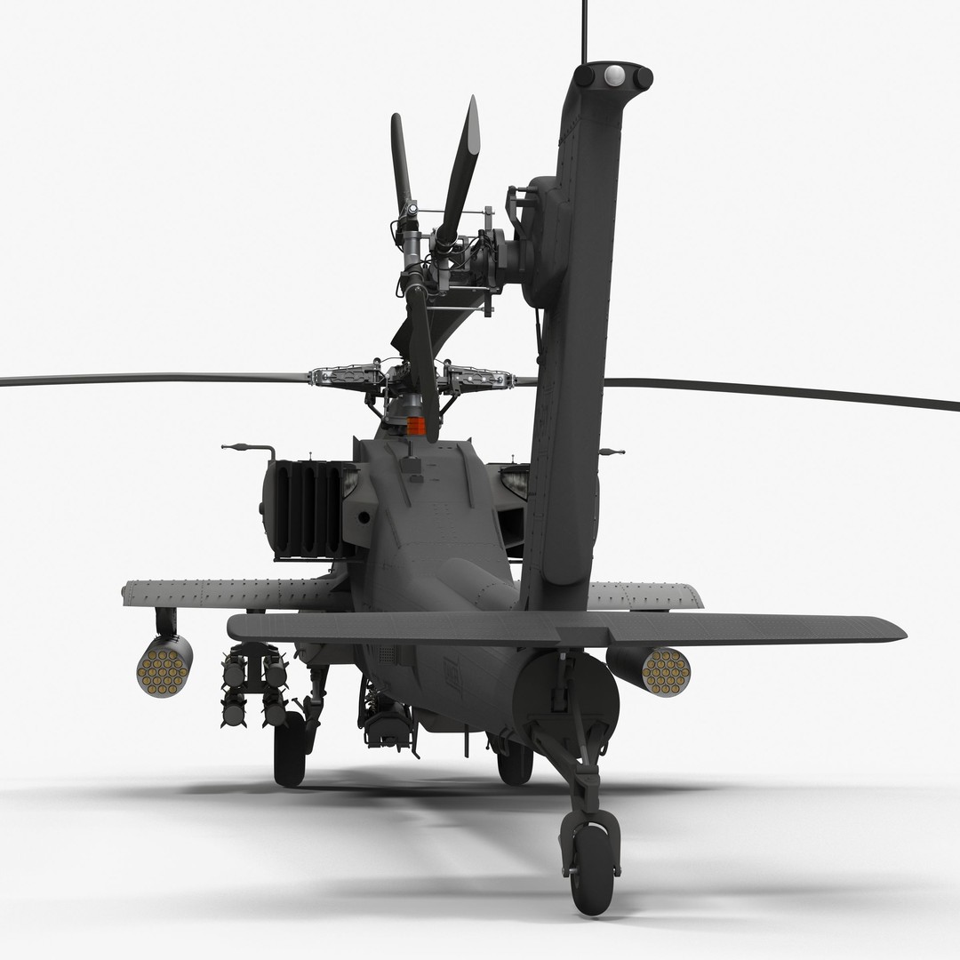 AH64A Apache Helicopter 3D Model – Low Poly Game Asset, FBX, PBR Textures - View 26
