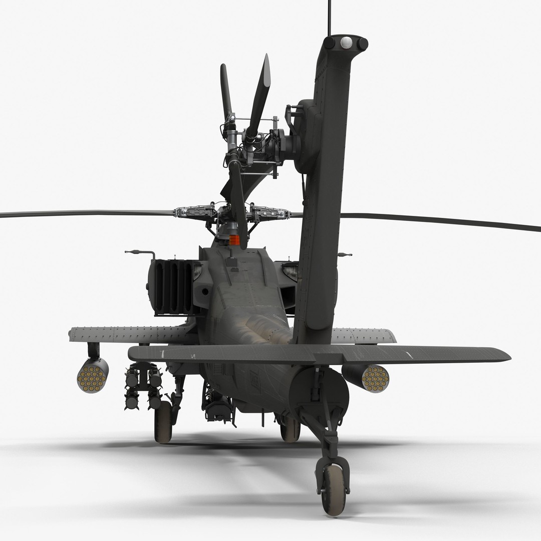 AH64A Apache Helicopter 3D Model – Low Poly Game Asset, FBX, PBR Textures - View 27
