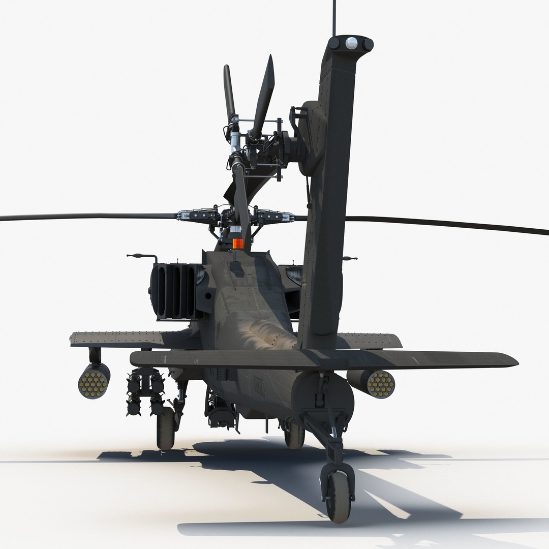 AH64A Apache Helicopter 3D Model – Low Poly Game Asset, FBX, PBR Textures - View 28