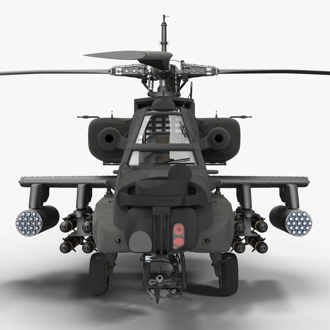 AH64A Apache Helicopter 3D Model – Low Poly Game Asset, FBX, PBR Textures - View 29
