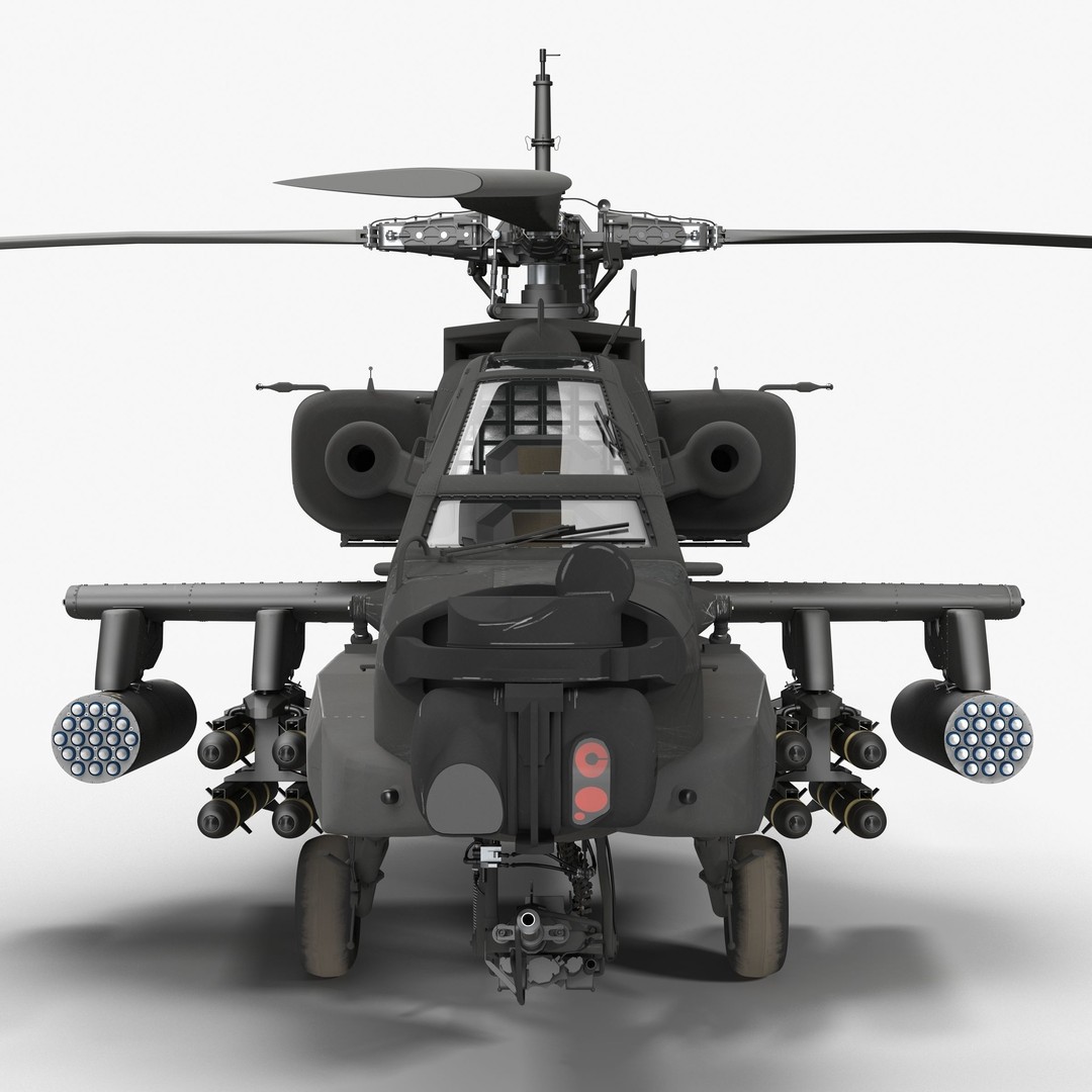 AH64A Apache Helicopter 3D Model – Low Poly Game Asset, FBX, PBR Textures - View 30