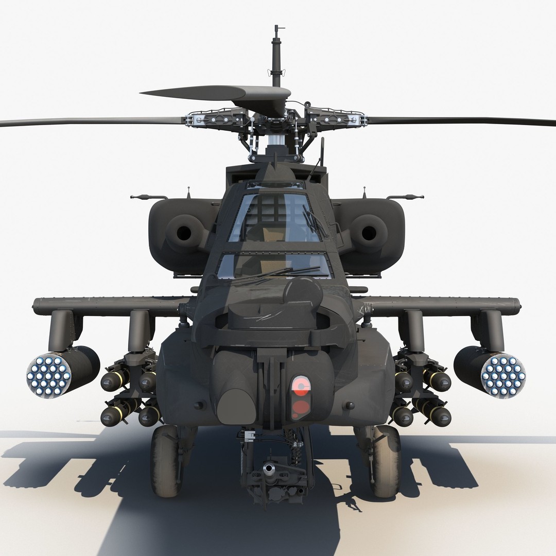 AH64A Apache Helicopter 3D Model – Low Poly Game Asset, FBX, PBR Textures - View 31