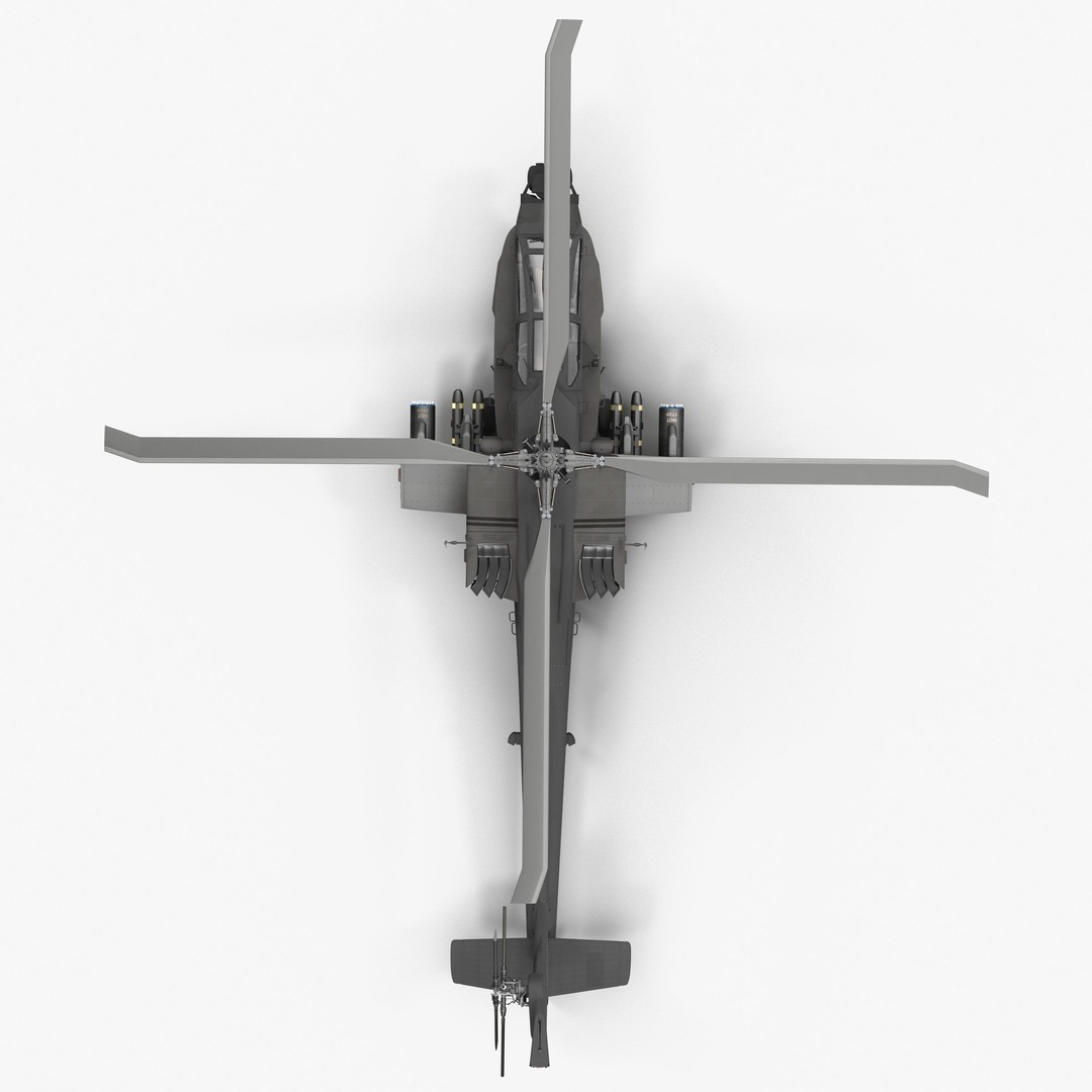 AH64A Apache Helicopter 3D Model – Low Poly Game Asset, FBX, PBR Textures - View 34