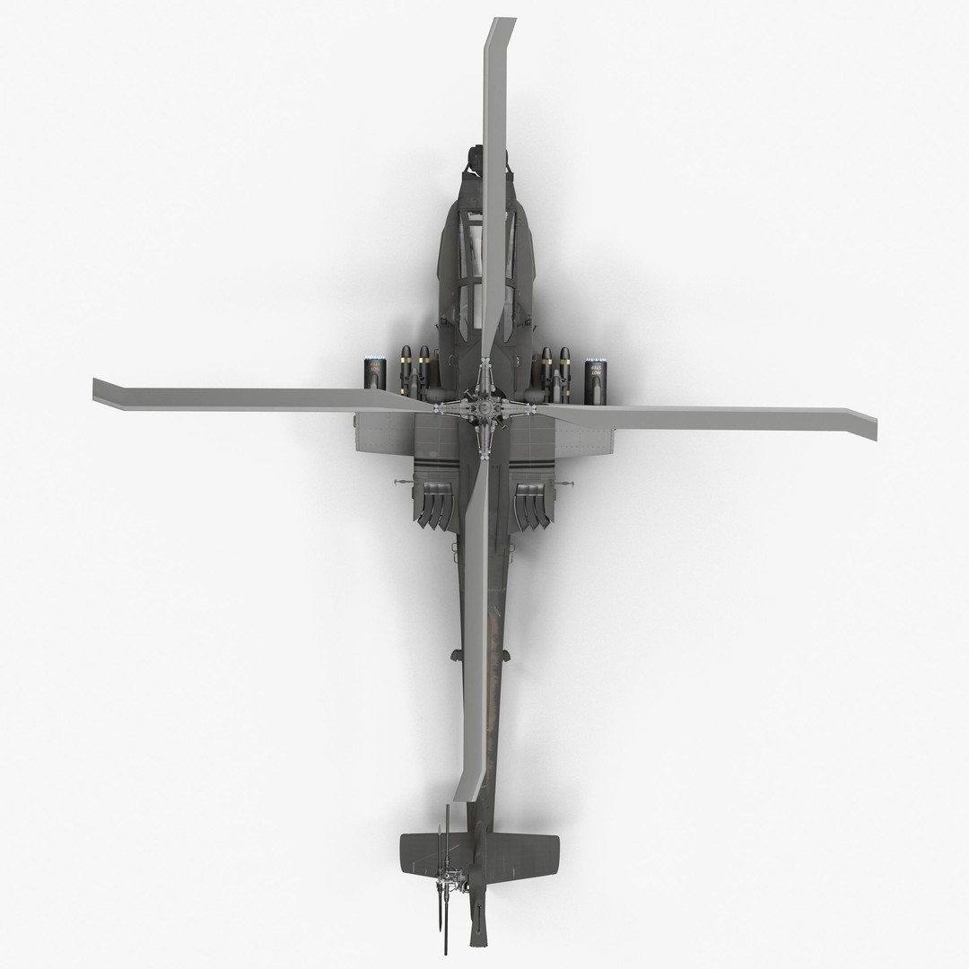 AH64A Apache Helicopter 3D Model – Low Poly Game Asset, FBX, PBR Textures - View 35