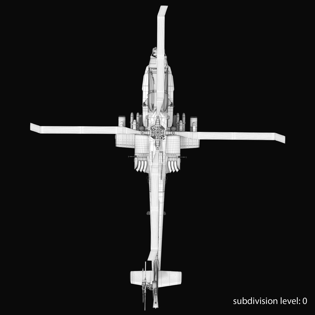 AH64A Apache Helicopter 3D Model – Low Poly Game Asset, FBX, PBR Textures - View 36