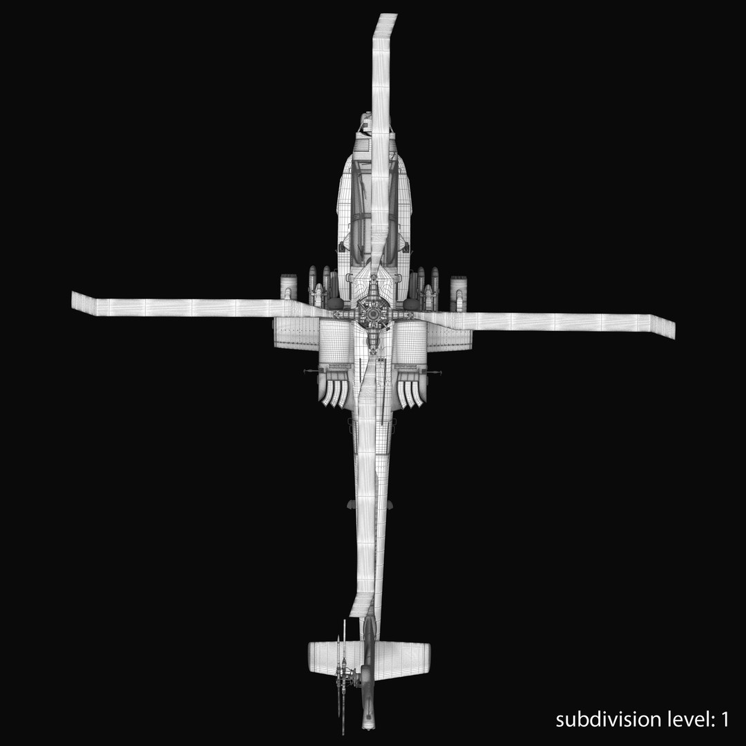 AH64A Apache Helicopter 3D Model – Low Poly Game Asset, FBX, PBR Textures - View 37