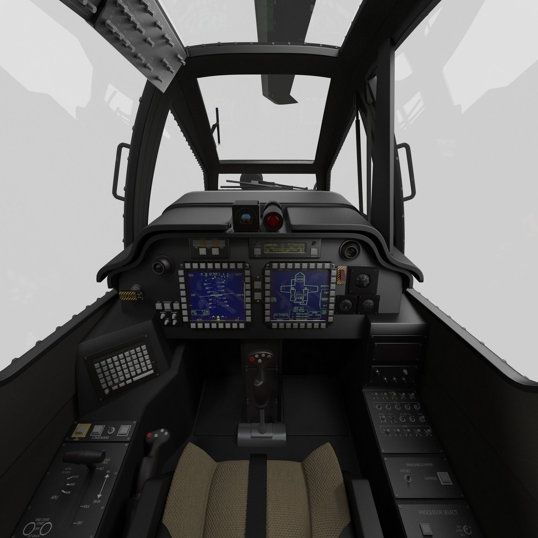 AH64A Apache Helicopter 3D Model – Low Poly Game Asset, FBX, PBR Textures - View 38