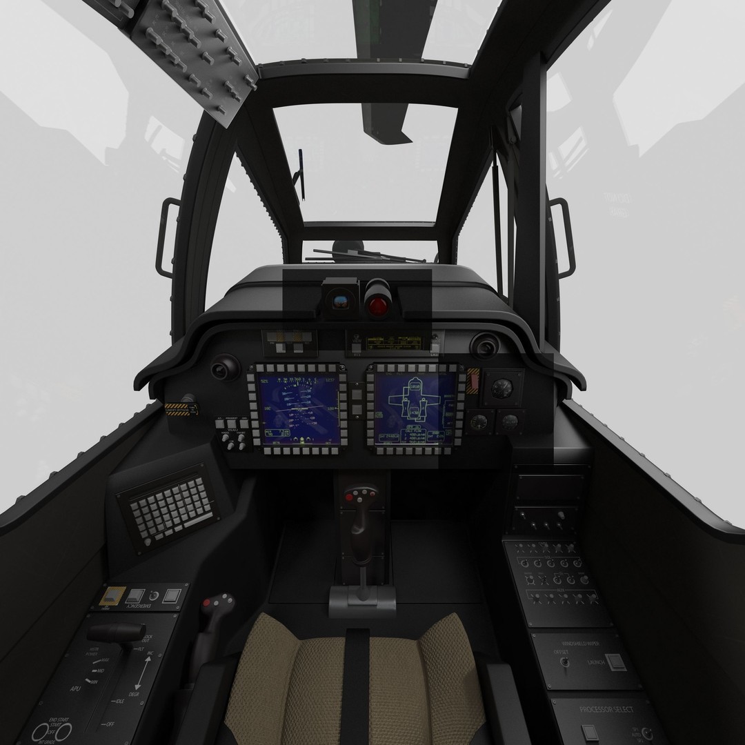 AH64A Apache Helicopter 3D Model – Low Poly Game Asset, FBX, PBR Textures - View 39