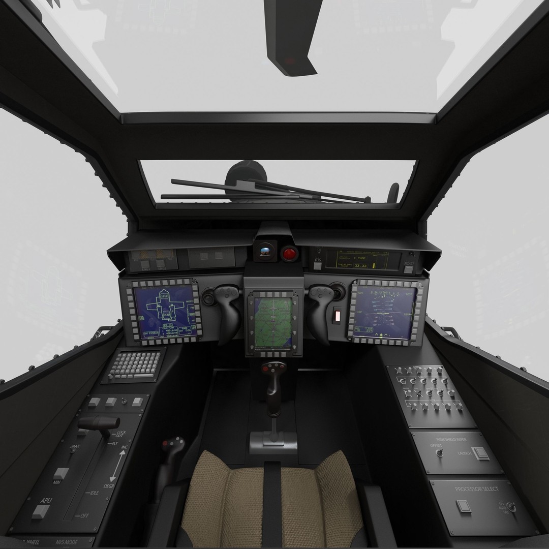 AH64A Apache Helicopter 3D Model – Low Poly Game Asset, FBX, PBR Textures - View 40