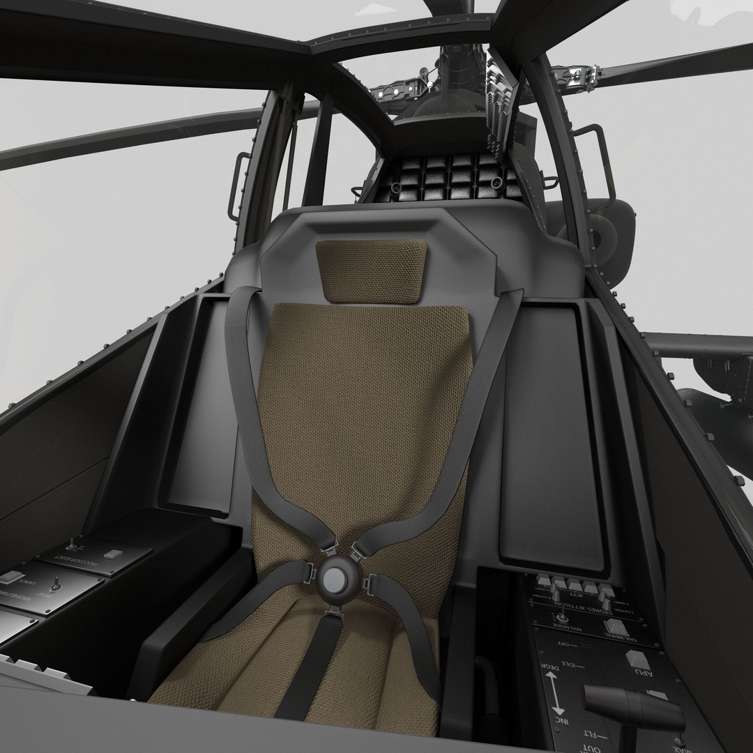 AH64A Apache Helicopter 3D Model – Low Poly Game Asset, FBX, PBR Textures - View 41