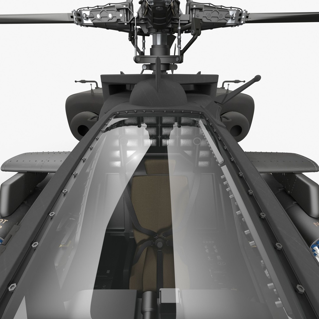AH64A Apache Helicopter 3D Model – Low Poly Game Asset, FBX, PBR Textures - View 42