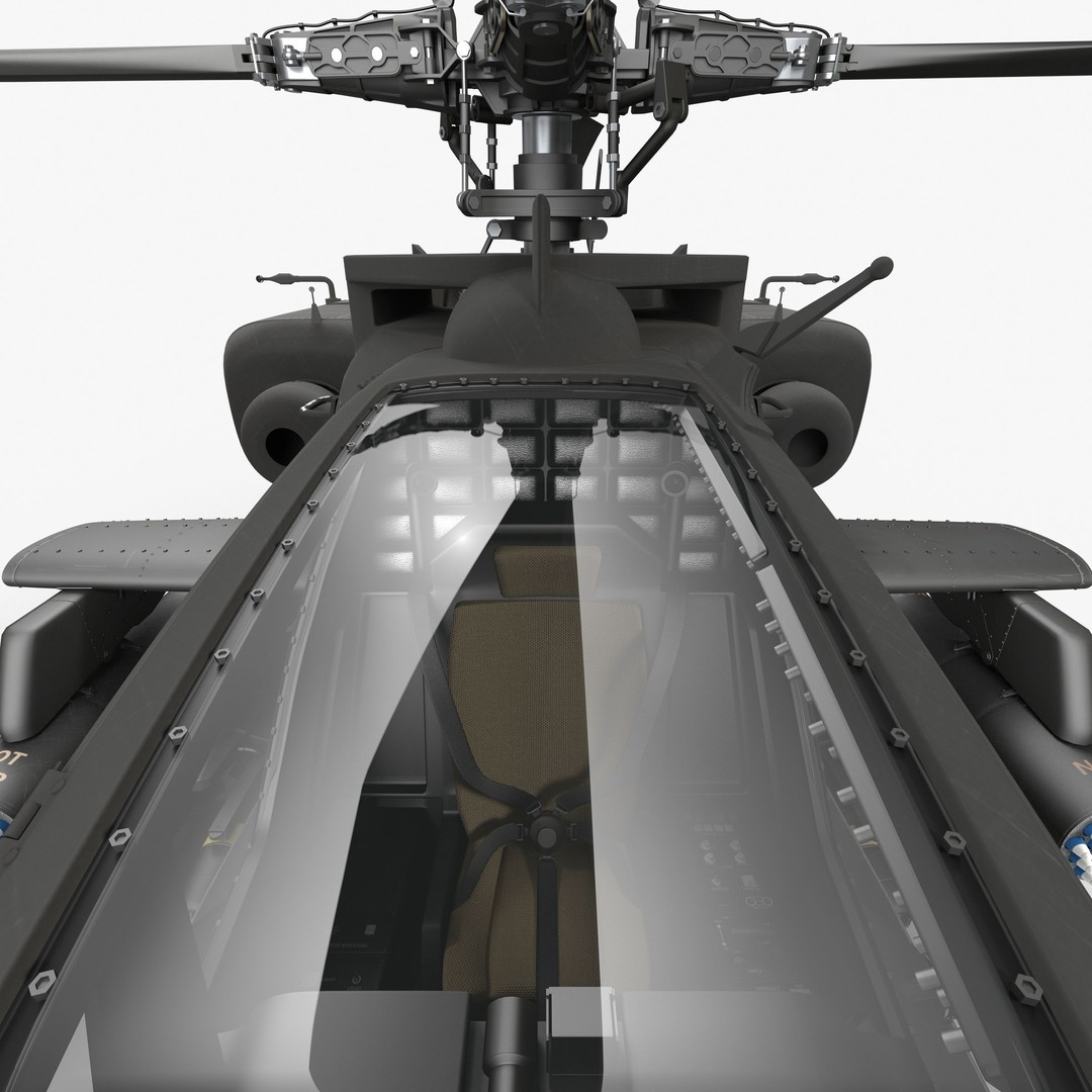 AH64A Apache Helicopter 3D Model – Low Poly Game Asset, FBX, PBR Textures - View 43