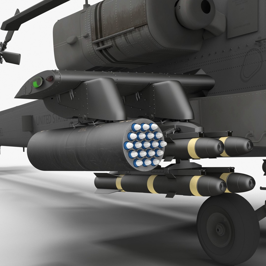 AH64A Apache Helicopter 3D Model – Low Poly Game Asset, FBX, PBR Textures - View 46