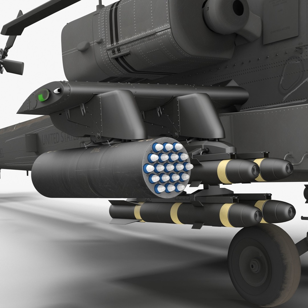 AH64A Apache Helicopter 3D Model – Low Poly Game Asset, FBX, PBR Textures - View 47