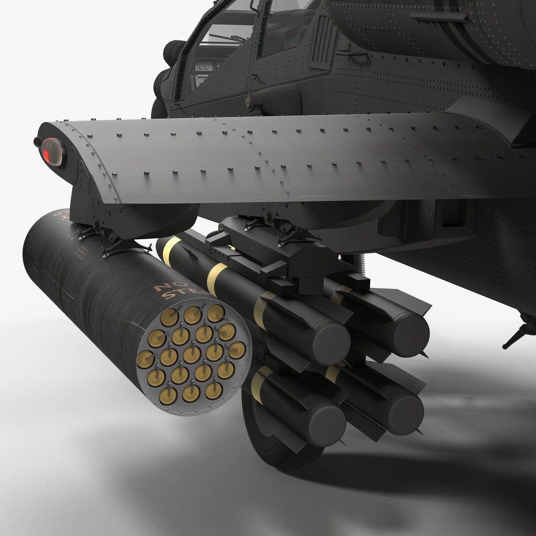 AH64A Apache Helicopter 3D Model – Low Poly Game Asset, FBX, PBR Textures - View 49