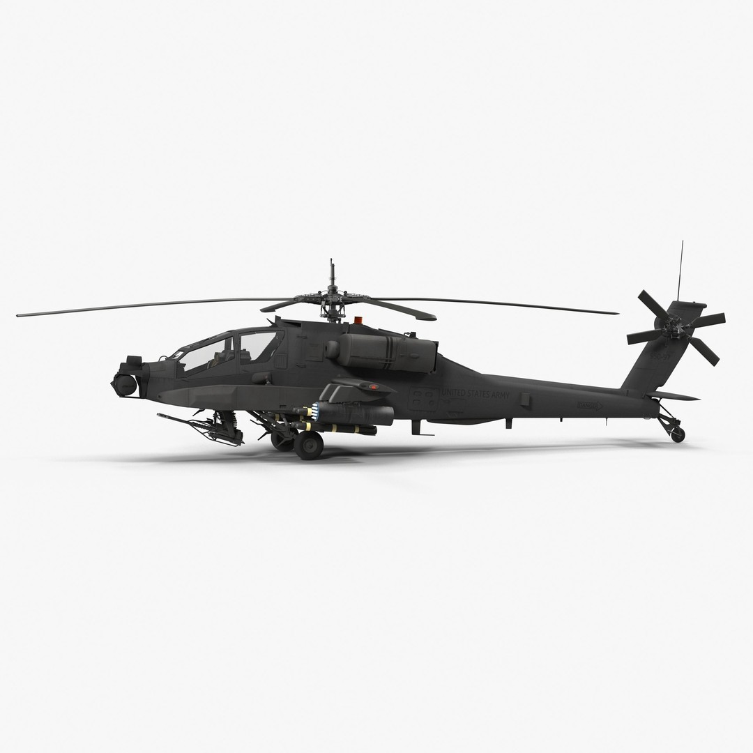 AH64A Apache Helicopter 3D Model – Low Poly Game Asset, FBX, PBR Textures - View 5