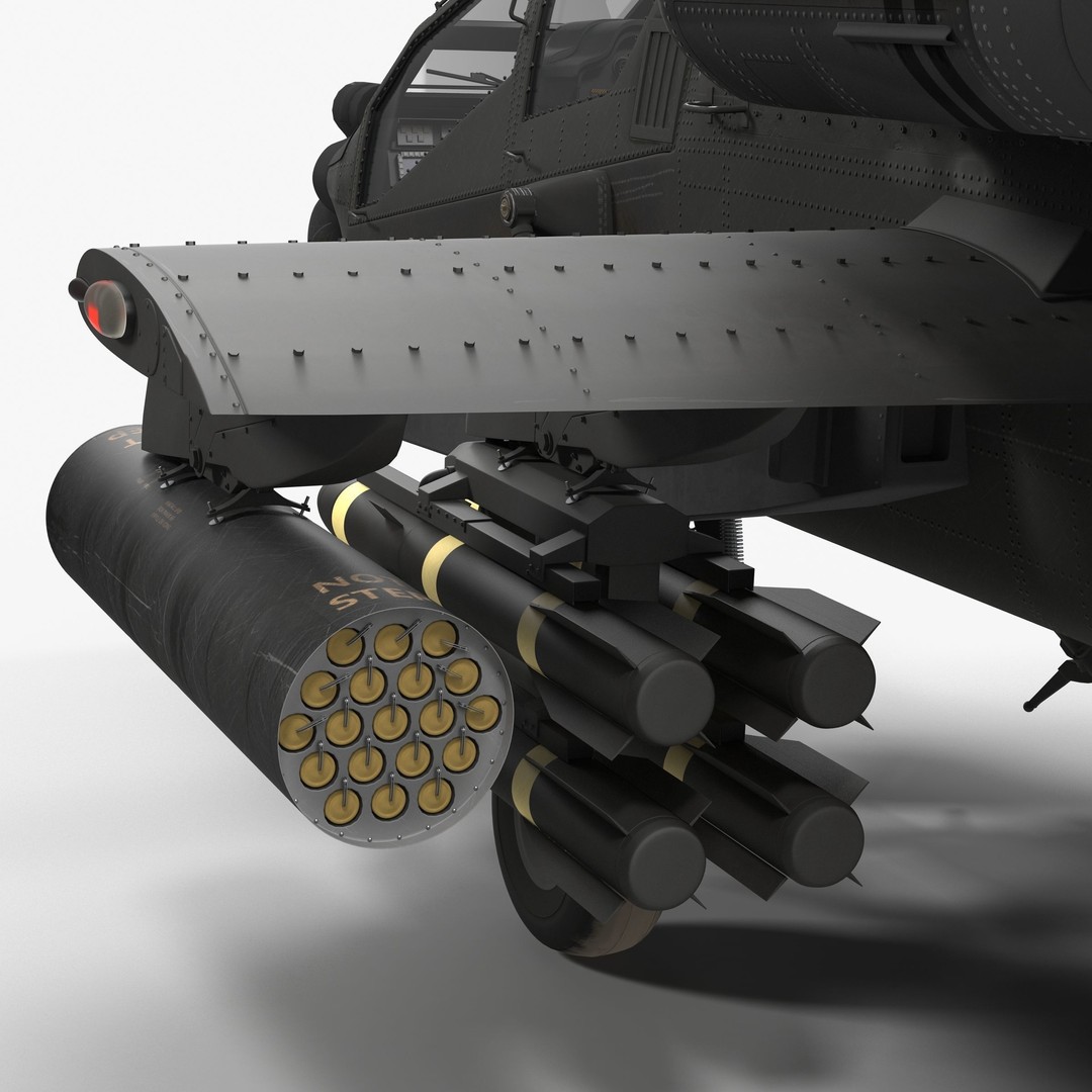 AH64A Apache Helicopter 3D Model – Low Poly Game Asset, FBX, PBR Textures - View 50