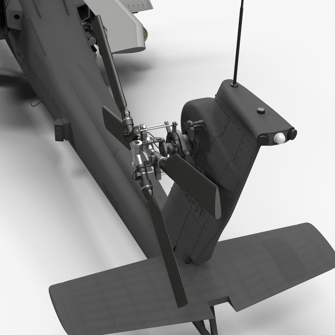 AH64A Apache Helicopter 3D Model – Low Poly Game Asset, FBX, PBR Textures - View 53