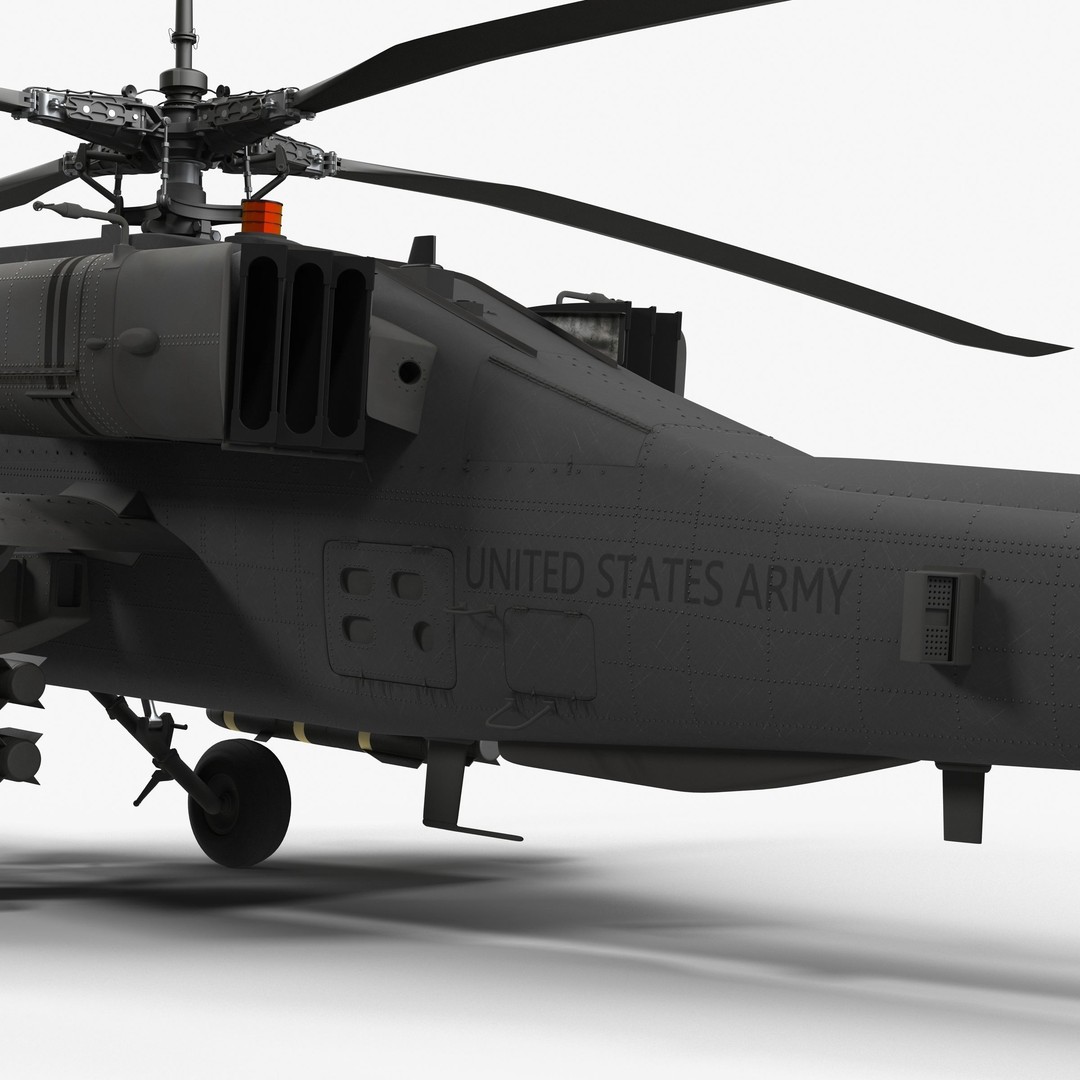 AH64A Apache Helicopter 3D Model – Low Poly Game Asset, FBX, PBR Textures - View 55