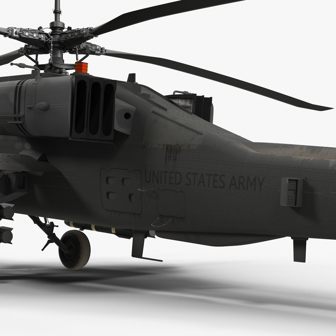 AH64A Apache Helicopter 3D Model – Low Poly Game Asset, FBX, PBR Textures - View 56