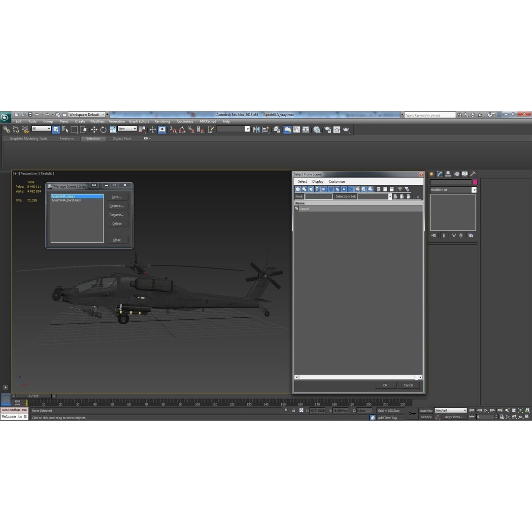 AH64A Apache Helicopter 3D Model – Low Poly Game Asset, FBX, PBR Textures - View 64