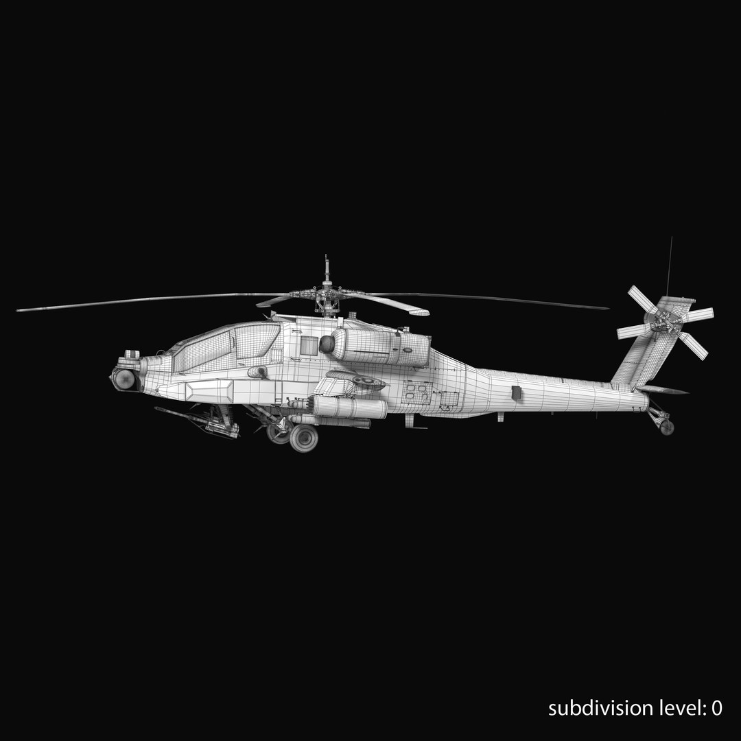 AH64A Apache Helicopter 3D Model – Low Poly Game Asset, FBX, PBR Textures - View 8
