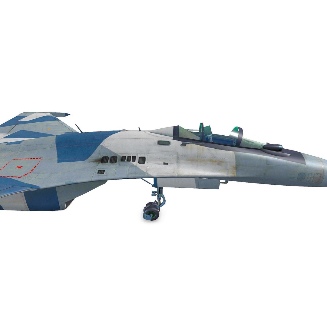 Sukhoi Su-35 3D Model – Low Poly Game-Ready Fighter Jet, FBX