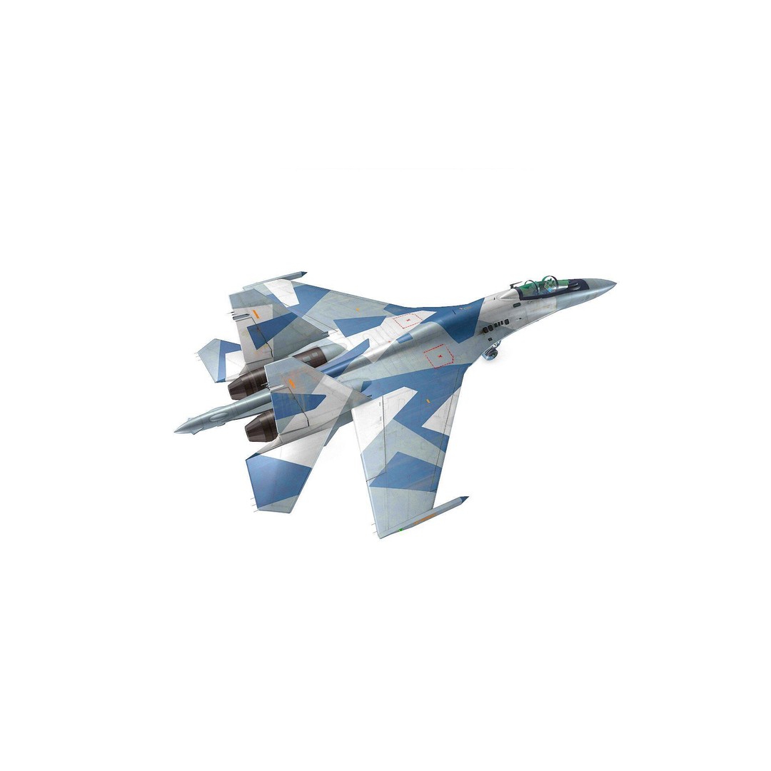 Sukhoi Su-35 3D Model – Low Poly Game-Ready Fighter Jet, FBX - View 10