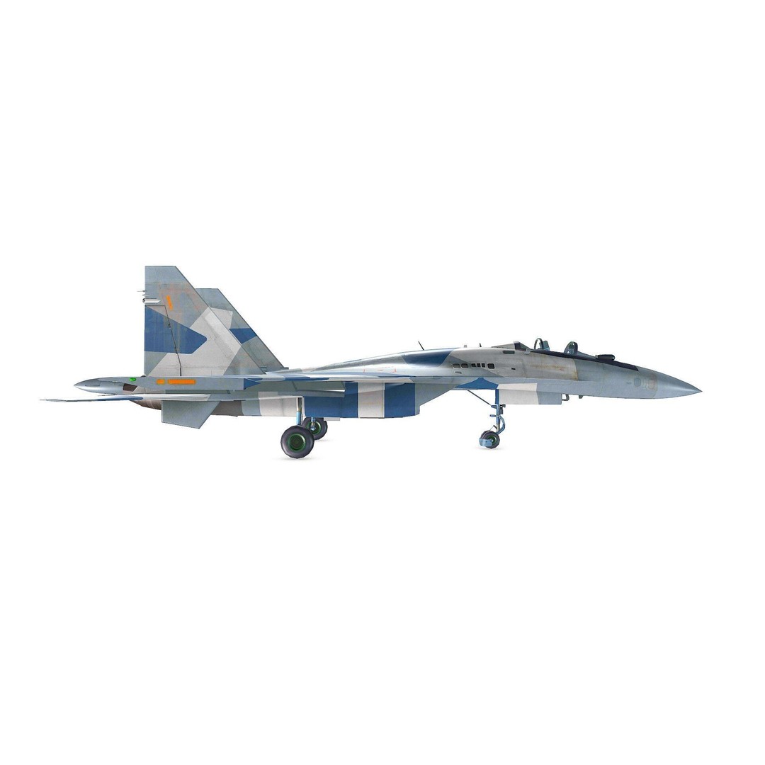 Sukhoi Su-35 3D Model – Low Poly Game-Ready Fighter Jet, FBX - View 11