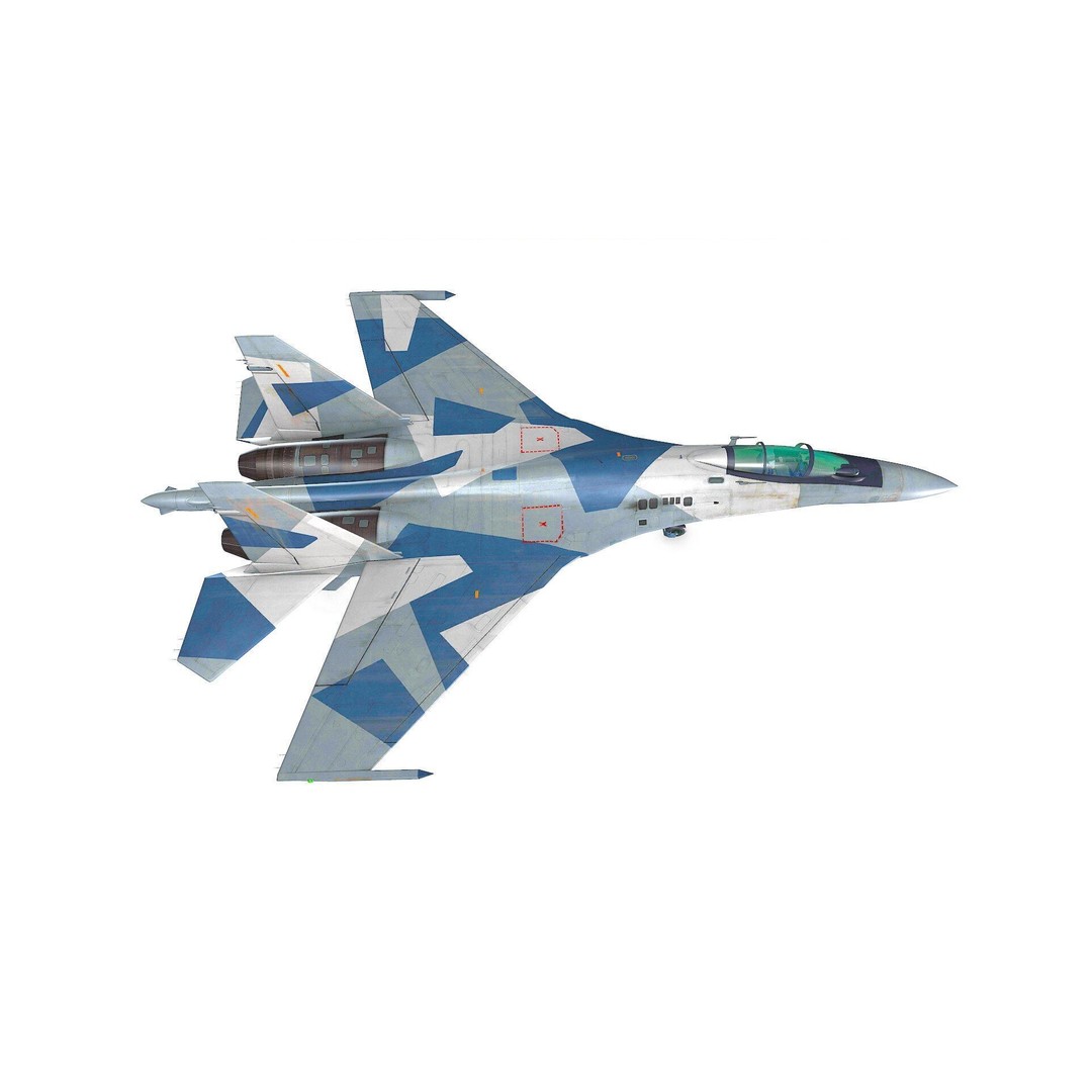 Sukhoi Su-35 3D Model – Low Poly Game-Ready Fighter Jet, FBX - View 12