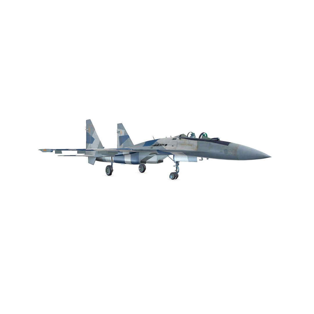 Sukhoi Su-35 3D Model – Low Poly Game-Ready Fighter Jet, FBX - View 13